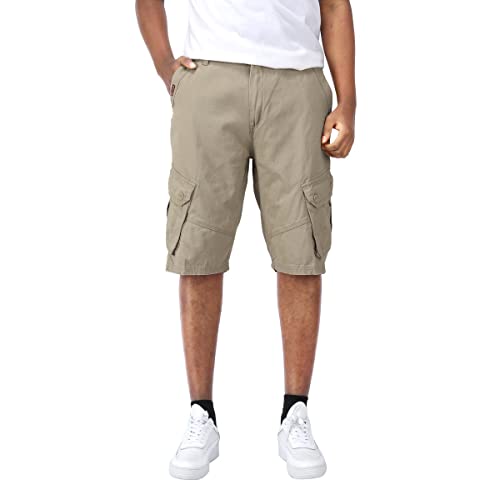 Allthemen Herren Cargo Shorts aus 100% Baumwolle Vintage Bermuda Kurze Hose Sommer Freizeit Herrenshorts #002 Beige 42W von Allthemen