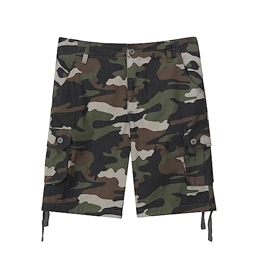 Allthemen Herren Cargo Shorts aus 100% Baumwolle Vintage Bermuda Kurze Hose Sommer Freizeit Herrenshorts Camouflage 3 38W von Allthemen