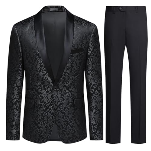 Allthemen Herren Anzug 2 Teilig Smoking Slim Fit Anzüge für Hochzeit Party Abschluss Schwarz S Allthemen Herren Anzug 2 Teilig Smoking Slim Fit Anzüge für Hochzeit Party Abschluss Schwarz S von Allthemen