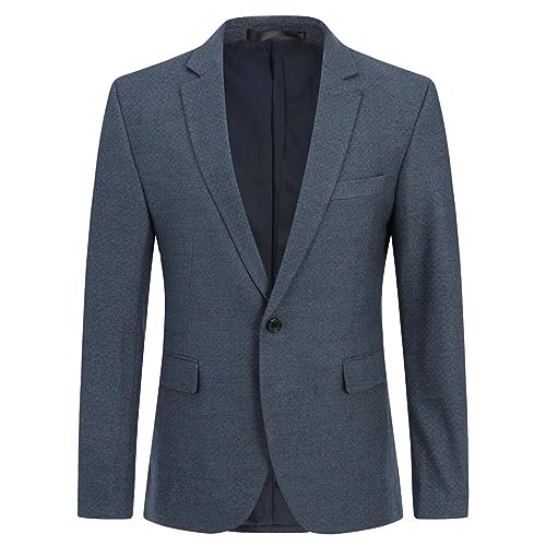 Allthemen Herren Karierte Sakko EIN Knopf Slim Fit Blazer Männer Business Anzugjacke Blau S von Allthemen