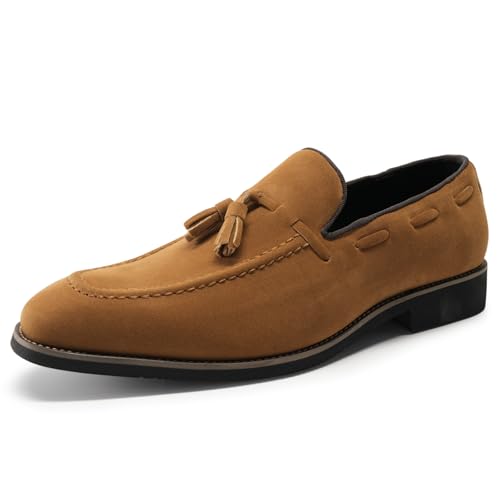 Allthemen Herren Loafer Spitze Zehenbereich Slipper Kunstleder Mokassin Elegant Schuhe Klassisch Braun 43 von Allthemen