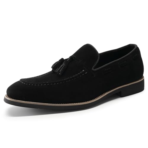 Allthemen Herren Loafer Spitze Zehenbereich Slipper Kunstleder Mokassin Elegant Schuhe Klassisch Schwarz 42 von Allthemen