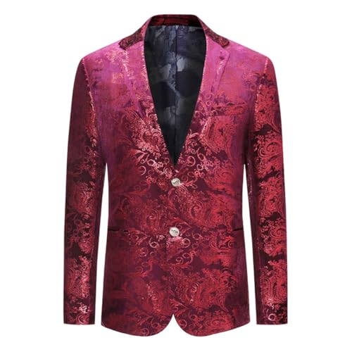 Allthemen Herren Pailletten Sakko Gold Glitzer Blazer Slim Fit Hochzeit Smoking Burgunderfarben S Allthemen Herren Pailletten Sakko Gold Glitzer Blazer Slim Fit Hochzeit Smoking Burgunderfarben S von Allthemen