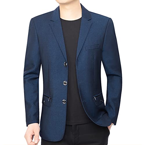 Allthemen Herren Sakko Slim Fit 3 Knöpfe Blazer Business Anzugjacke Modern Jackett Freizeit Dunkelblau XXL von Allthemen