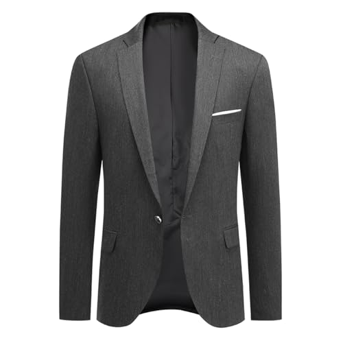 Allthemen Herren Sakko Slim Fit Stretch Anzugjacke Made in Türkiye Grau 56 von Allthemen