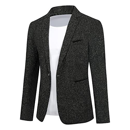 Allthemen Herren Sakko Sportlich Baumwolle Blazer Slim Fit Modern Jackett Jacke Casual Anzugjacke Männer # Schwarz S von Allthemen