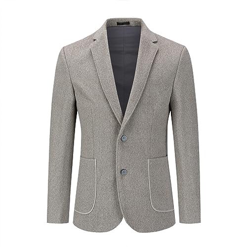 Allthemen Herren Sakko Wolle Tweed Klassisch Blazer 2 Knöpfe Gefütterter Winterjacke mit Streifen Übergangsjacke für Winter #001 Kaffee XXL von Allthemen