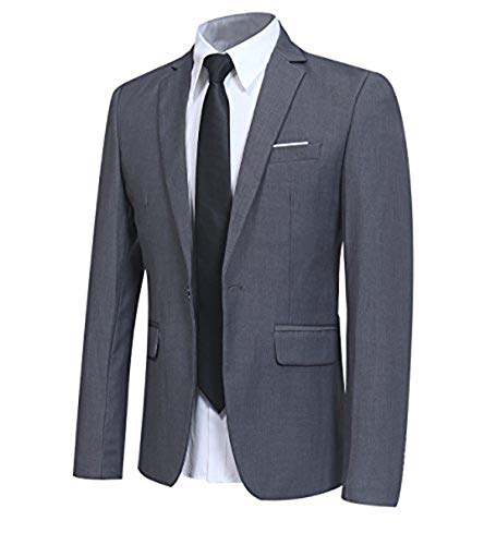 Allthemen Sakko Herren Slim Fit Sportlich Anzugjacke Herren Blazer für Business Hochzeit Freizeit Grau S von Allthemen