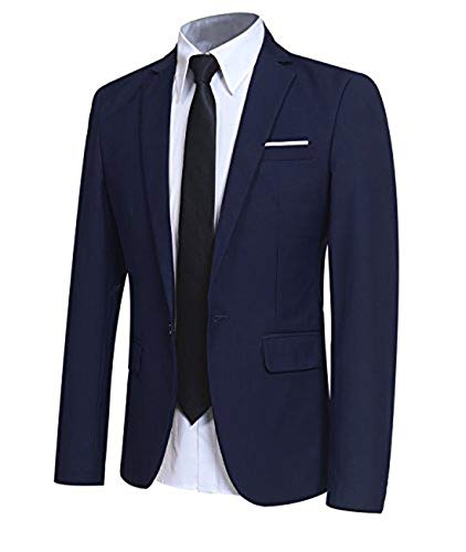 Allthemen Sakko Herren Slim Fit Sportlich Anzugjacke Herren Blazer für Business Hochzeit Freizeit Marineblau S von Allthemen