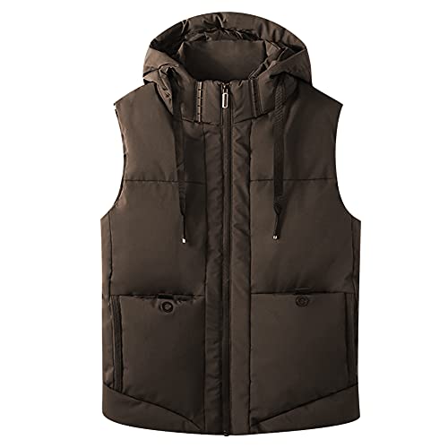 Allthemen Herren Steppweste mit Stehkragen Sportweste Leicht Winter Männer Vest Outdoor Übergangsjacke Rot XXL #01 Braun 4XL von Allthemen