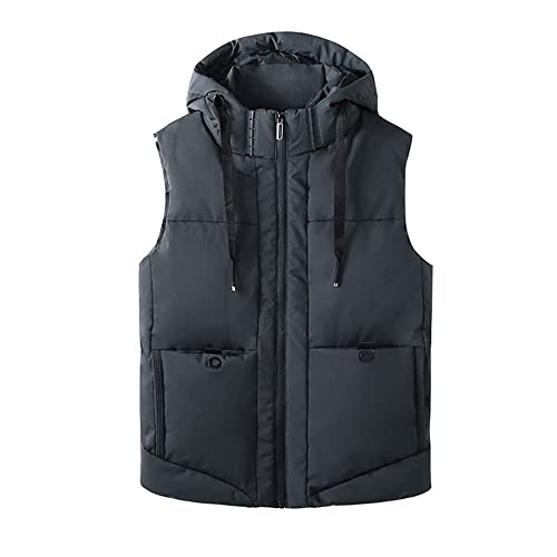 Allthemen Herren Steppweste mit Stehkragen Sportweste Leicht Winter Männer Vest Outdoor Übergangsjacke Rot XXL #01 Grau XXL von Allthemen