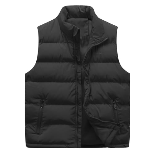 Allthemen Herren Steppweste mit Stehkragen Sportweste Leicht Winter Männer Vest Outdoor Übergangsjacke Schwarz S von Allthemen