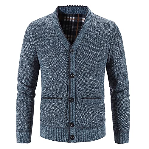 Allthemen Herren Strickjacke mit V Ausschnitt Knopf Cardigan Männer Pullover Winter Übergangsjacke von Allthemen