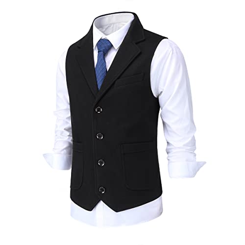 Allthemen Herren Weste Revers Tweed Wolle Anzugweste Formale Regular Fit Herrenweste Retro Business Hochzeit Schwarz XL Allthemen Herren Weste Revers Tweed Wolle Anzugweste Formale Regular Fit Herrenweste Retro Business Hochzeit Schwarz XL von Allthemen