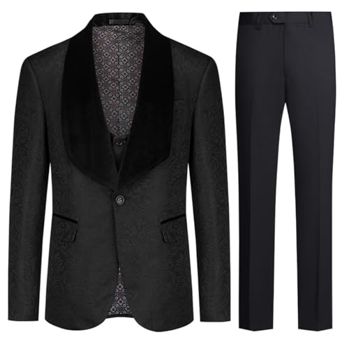 Allthemen Herren Anzug 3 Teilig Hochzeit Herrenanzug Schalkragen Smoking Anzug Komplett Sakko Weste Hose Schwarz XXXL Allthemen Herren Anzug 3 Teilig Hochzeit Herrenanzug Schalkragen Smoking Anzug Komplett Sakko Weste Hose Schwarz XXXL von Allthemen