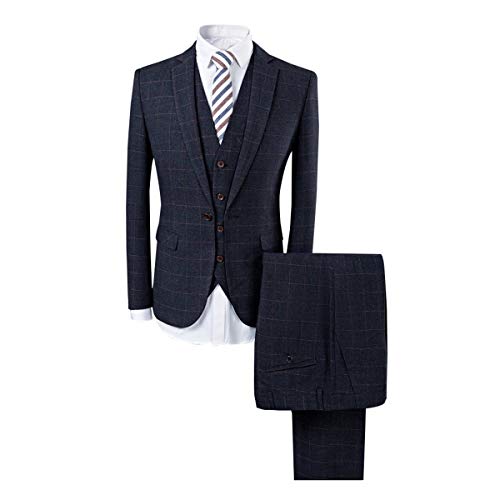 Allthemen Herrenanzug 3 Teiliger Anzug Kariert Gestreift Slim Fit Anzüge Sakko Anzughose Weste für Hochzeit Business #998 Dunkelgrau L Allthemen Herrenanzug 3 Teiliger Anzug Kariert Gestreift Slim Fit Anzüge Sakko Anzughose Weste für Hochzeit Business #998 Dunkelgrau L von Allthemen