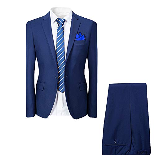 Allthemen Hochzeitsanzug Herren Anzug Slim Fit Herrenanzug Anzüge für Hochzeit Business Party Marineblau 3XL von Allthemen