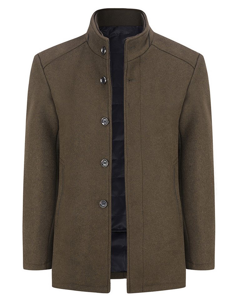 Allthemen Kurzmantel mit abnehmbarer dicker Weste Herren Wintermantel kurze Wolljacke von Allthemen