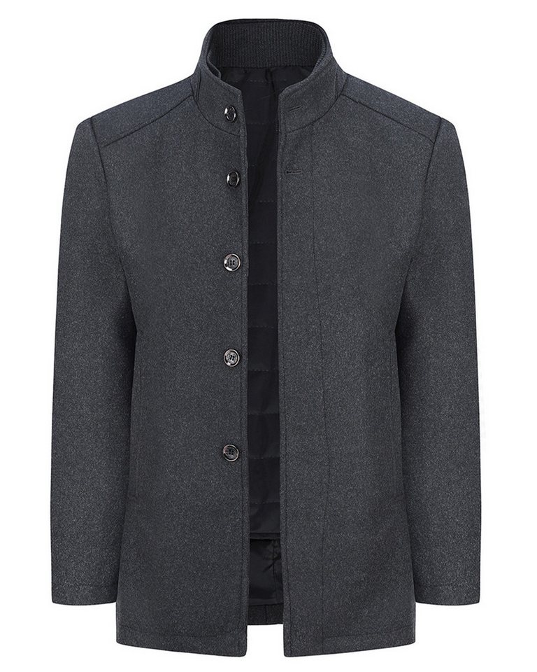 Allthemen Kurzmantel mit abnehmbarer dicker Weste Herren Wintermantel kurze Wolljacke von Allthemen