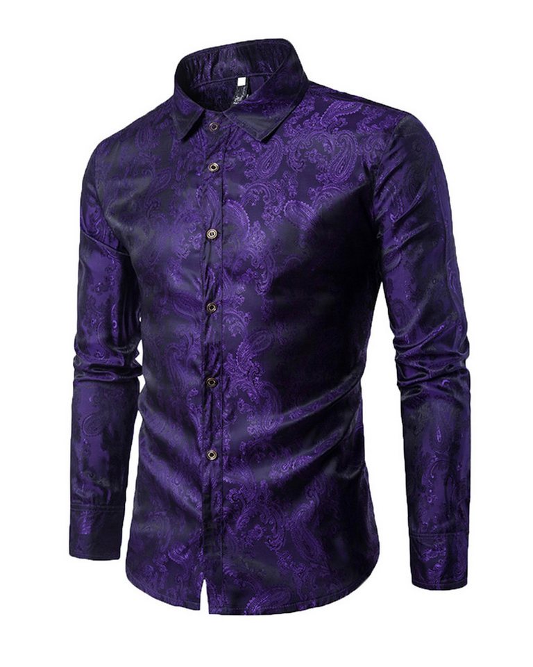 Allthemen Langarmhemd mit floralem Muster Sommerhemd Regular Fit von Allthemen