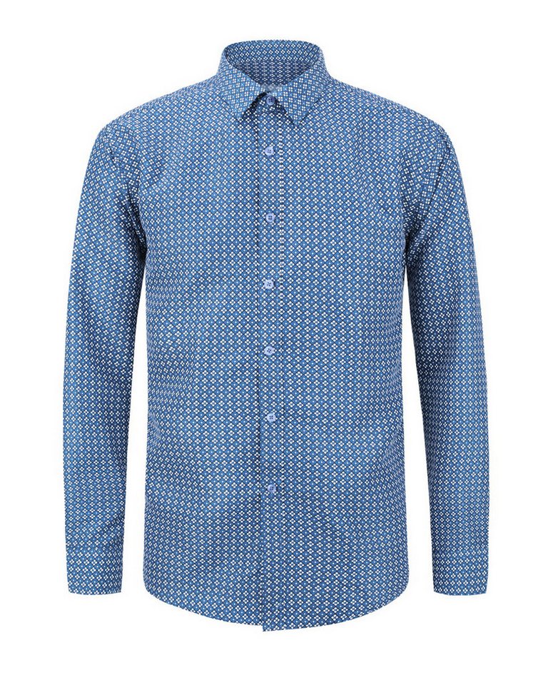Allthemen Langarmhemd mit Karomuster modisches Freizeithemd Regular Fit von Allthemen