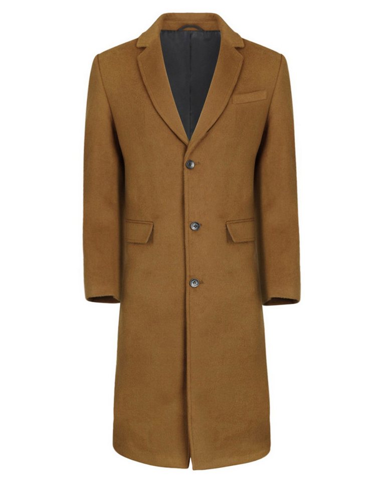 Allthemen Langmantel Herren Knielang Wollmantel Slim Fit Wintermantel von Allthemen