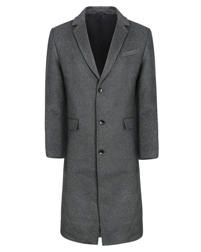 Allthemen Langmantel Herren Knielang Wollmantel Slim Fit Wintermantel von Allthemen