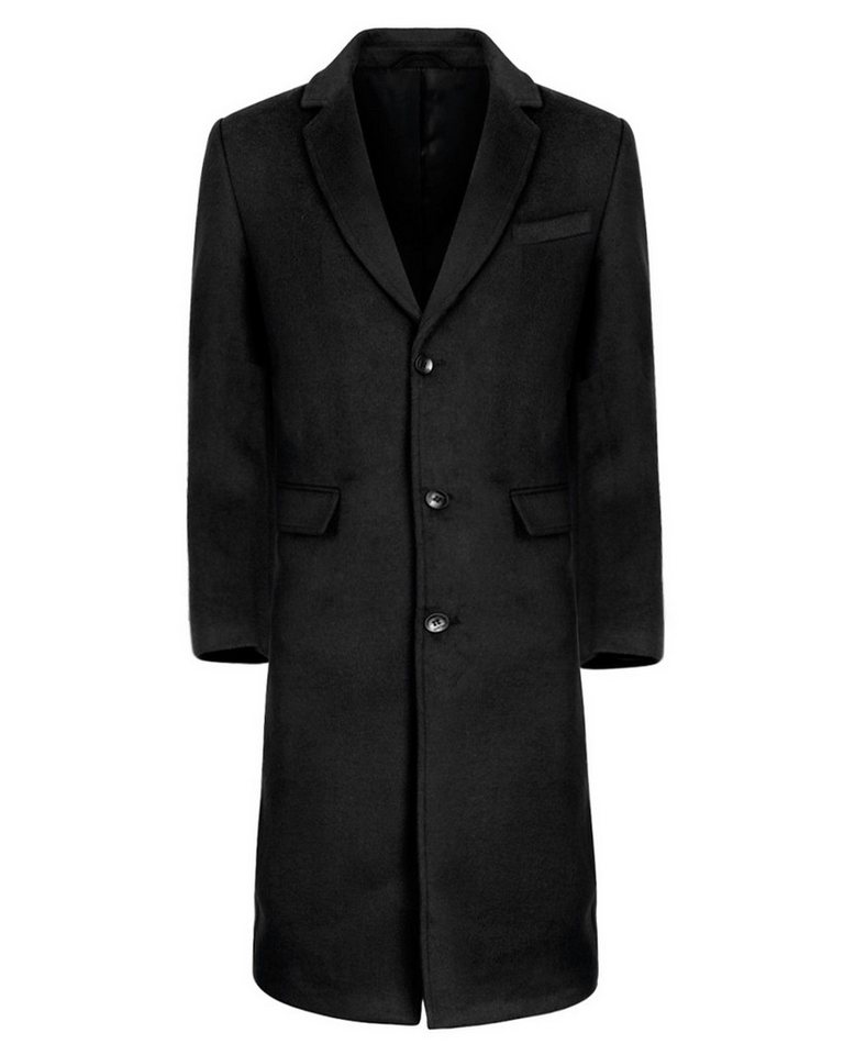 Allthemen Langmantel Herren Knielang Wollmantel Slim Fit Wintermantel von Allthemen
