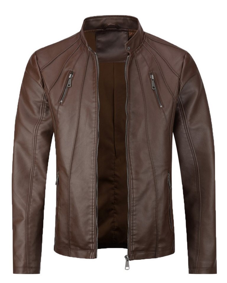 Allthemen Lederjacke Herren Bikerjacke aus Kunstleder von Allthemen