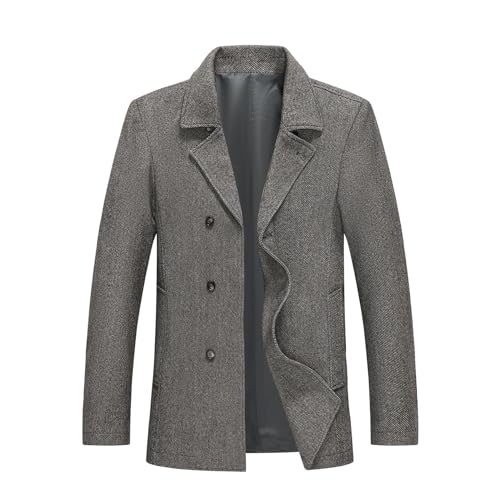 Allthemen Mantel Jacke Herren Lang Slim Fit Winter Wollmantel herren Dicker Übergangsmantel Braun M von Allthemen