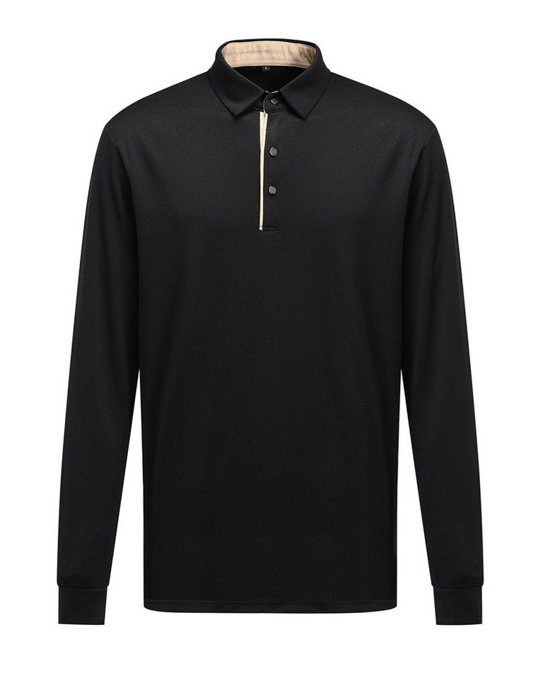 Allthemen Poloshirt Herren Langarm Polohemd mit Kontrastfarben von Allthemen