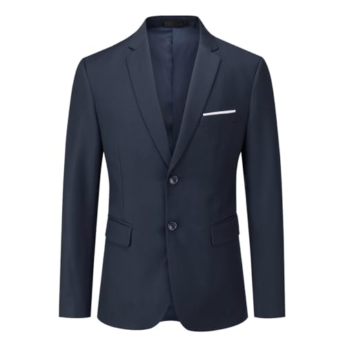 Allthemen Sakko Herren Slim Fit Anzugjacke Business Blazer 2 Knöpfe Sakko für Hochzeit Freizeit Dunkelblau XL von Allthemen