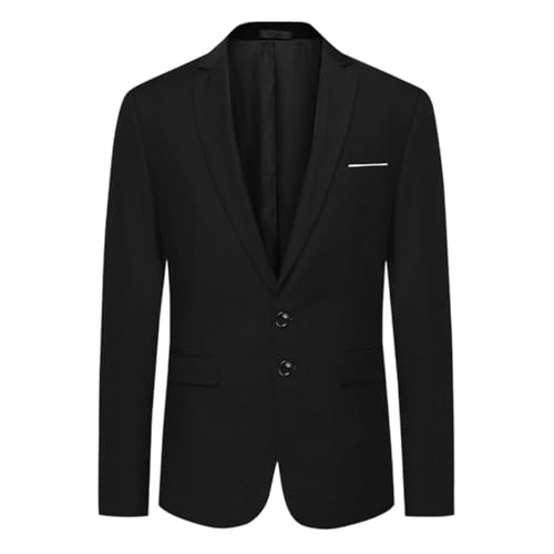 Allthemen Herren Sakko Slim Fit Anzugjacke Business Blazer 2 Knöpfe Sakko für Hochzeit Freizeit Schwarz L von Allthemen