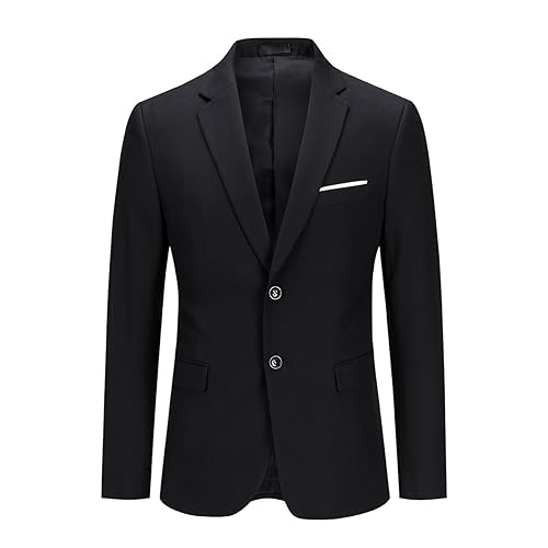 Allthemen Sakko Herren Slim Fit Anzugjacke Business Blazer 2 Knöpfe Sakko für Hochzeit Freizeit Schwarz S von Allthemen