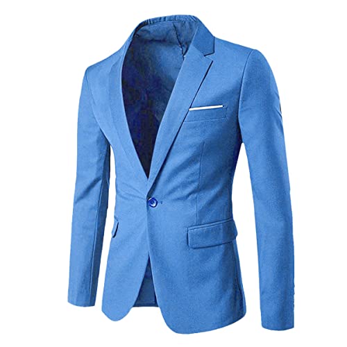 Allthemen Sakko Herren Slim Fit Anzugjacke EIN Knopf Sakko für Business Blau1 XXL von Allthemen