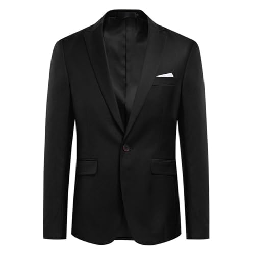 Allthemen Herren Sakko Slim Fit 1 Knopf Anzugjacke Blazer für Business Hochzeit Freizeit Schwarz XS Allthemen Herren Sakko Slim Fit 1 Knopf Anzugjacke Blazer für Business Hochzeit Freizeit Schwarz XS von Allthemen