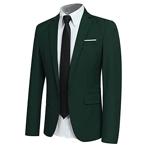 Allthemen Sakko Herren Slim Fit Sportlich Anzugjacke Herren Blazer für Business Hochzeit Freizeit Grün XXL von Allthemen