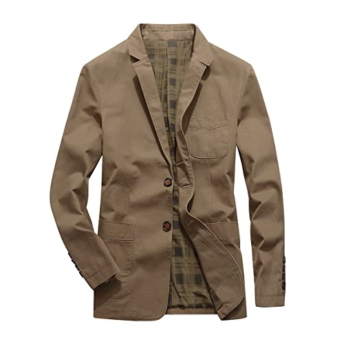 Allthemen Sakko Herren Sportlich Slim Fit Jackett für Freizeit Blazer Sportsakko Dunkel Khaki S von Allthemen