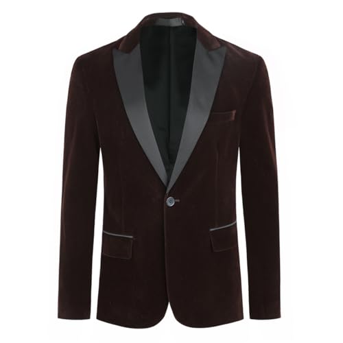Allthemen Herren Sakko Samt Blazer Regular Fit Hochzeit Smoking Jacke für Party Braun XXL Allthemen Herren Sakko Samt Blazer Regular Fit Hochzeit Smoking Jacke für Party Braun XXL von Allthemen