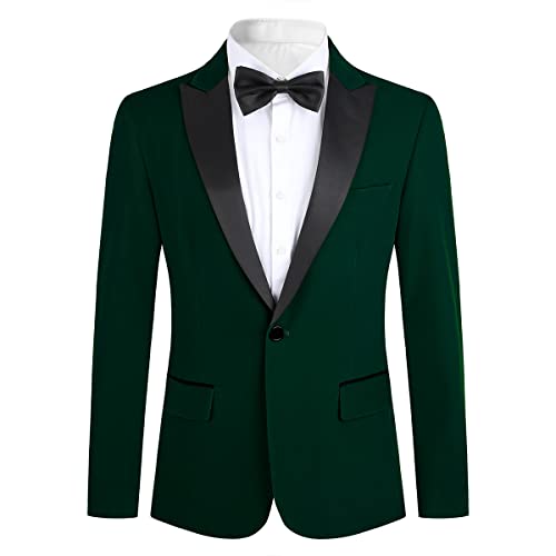 Allthemen Sakko Herren in Samt Optik Regular Fit Blazer Freizeit Smokingjacke für Hochzeit Grün S von Allthemen