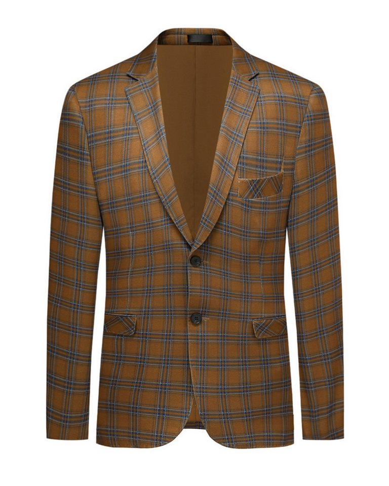 Allthemen Sakko Slim Fit Anzugjacke mit Karo Muster von Allthemen