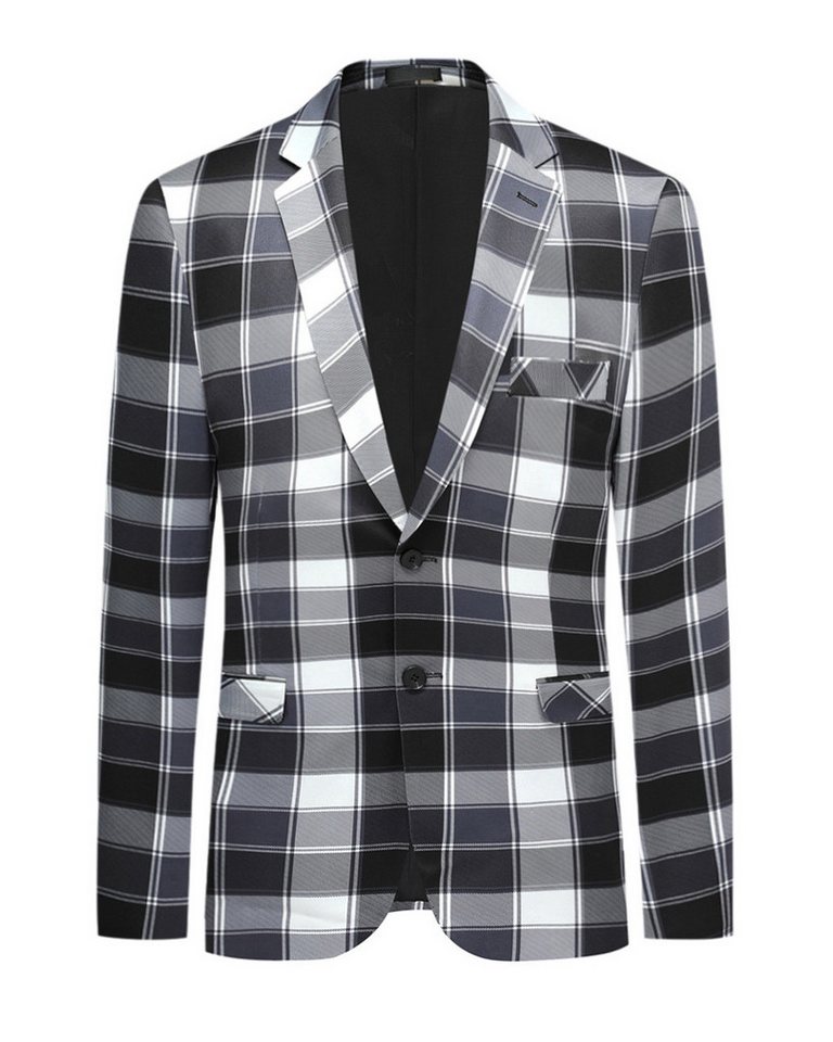 Allthemen Sakko Slim Fit Anzugjacke mit Karo Muster von Allthemen