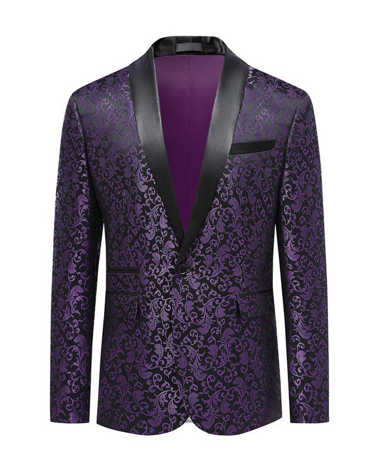 Allthemen Smokingsakko Herren Sakko Bunt Jacquard Glitzer Smokingjacke für Hochzeit von Allthemen