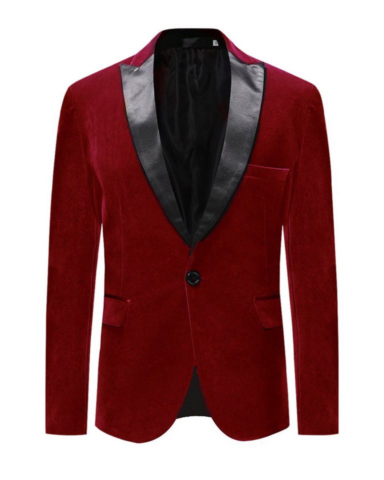 Allthemen Smokingsakko Herren Sakko in Samt Optik Smokingjacke Slim Fit von Allthemen