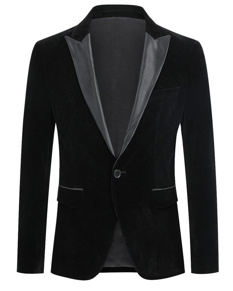 Allthemen Smokingsakko Herren Sakko in Samt Optik Smokingjacke Slim Fit von Allthemen