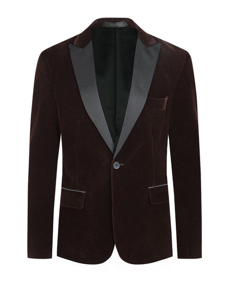 Allthemen Smokingsakko Herren Sakko in Samt Optik Smokingjacke Slim Fit von Allthemen