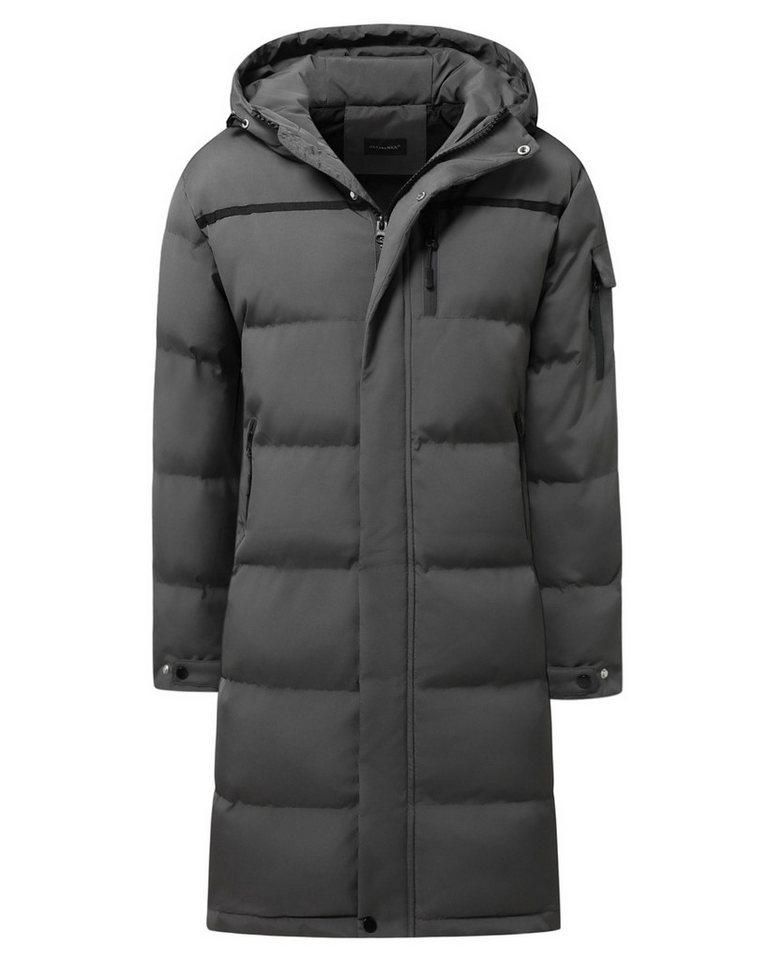 Allthemen Steppmantel mit Kapuze Herren Langmantel warmer Winterparka von Allthemen