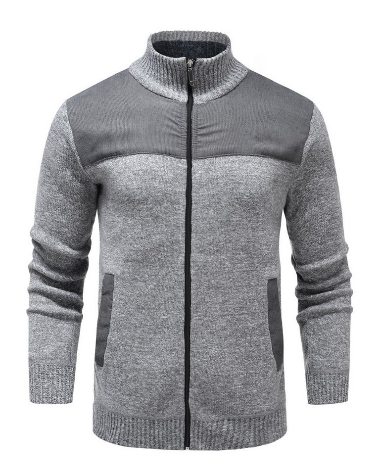 Allthemen Strickjacke mit Reißverschluss Cardigan Stehkragen Pullover Casual von Allthemen