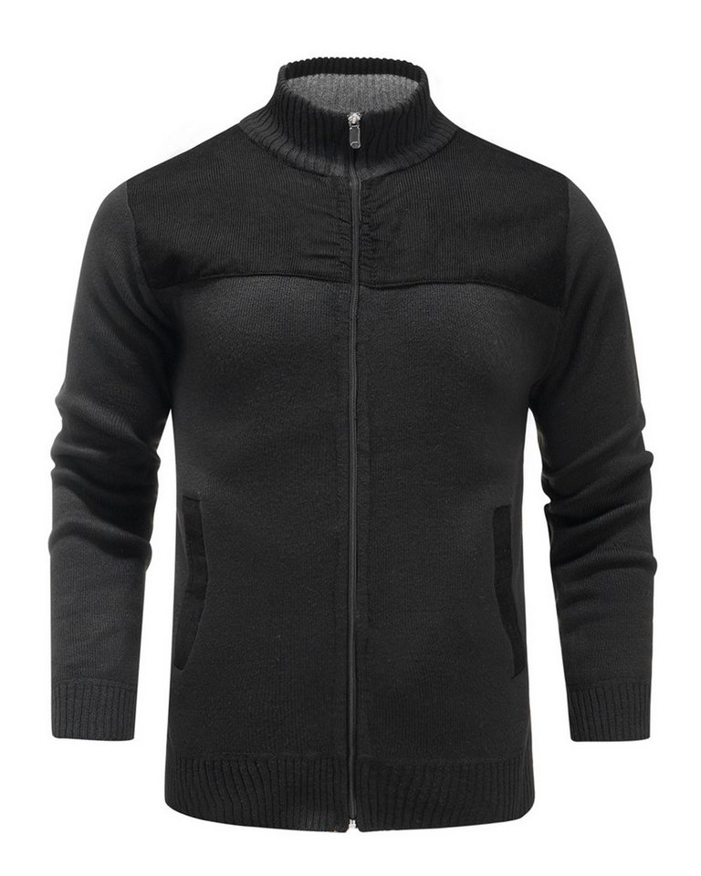 Allthemen Strickjacke mit Reißverschluss Cardigan Stehkragen Pullover Casual von Allthemen