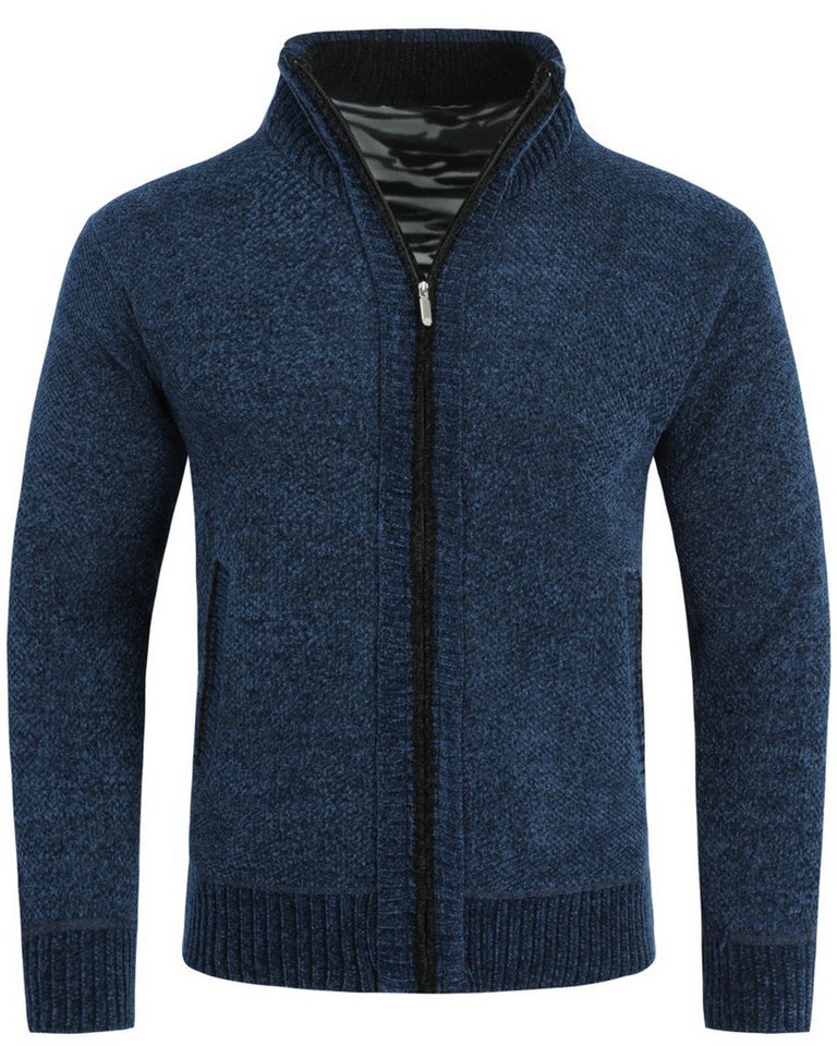 Allthemen Strickjacke mit Stehkragen Cardigan Uni Grobstrick Pullover von Allthemen